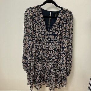 Ted Baker sheer sleeve floral mini dress